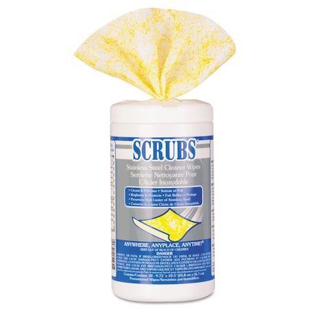 Scrubs Stainless Steel Cleaner Towels, 9 3/4 x 10 1/2, 30/Canister 91930